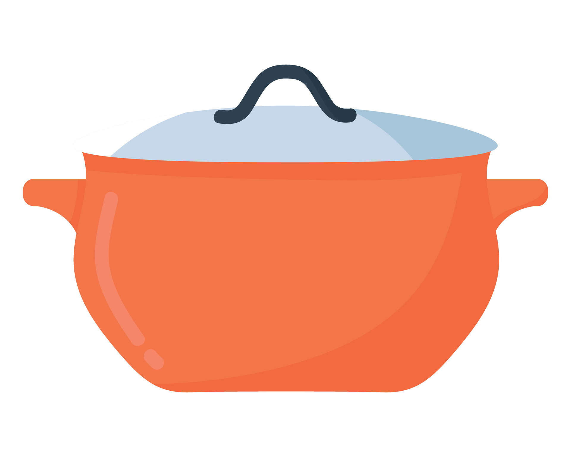 Simple big saucepan in flat style. Objects Are Repainted. 36347262