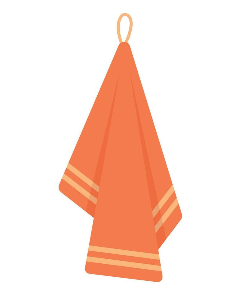 Doodle flat clipart. Simple illustration of a kitchen towel with a hook vector