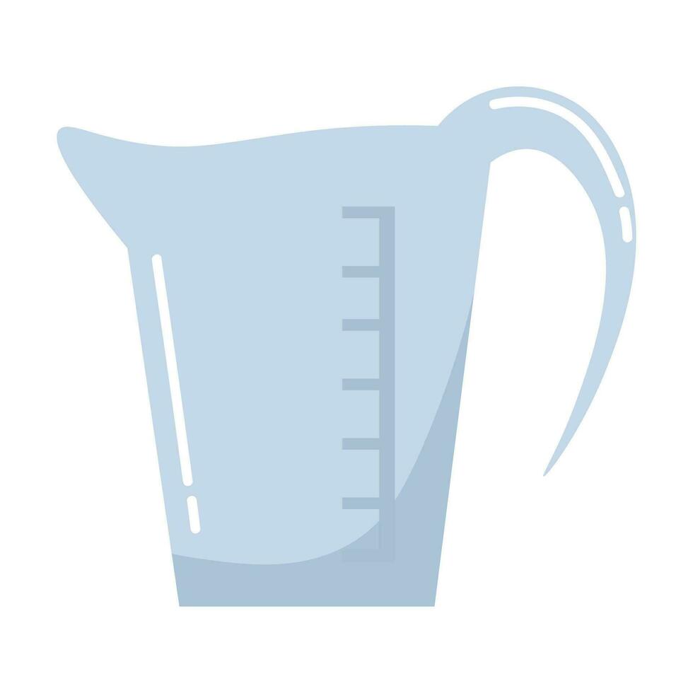 Doodle flat clipart. Simple illustration of kitchen measuring cup vector