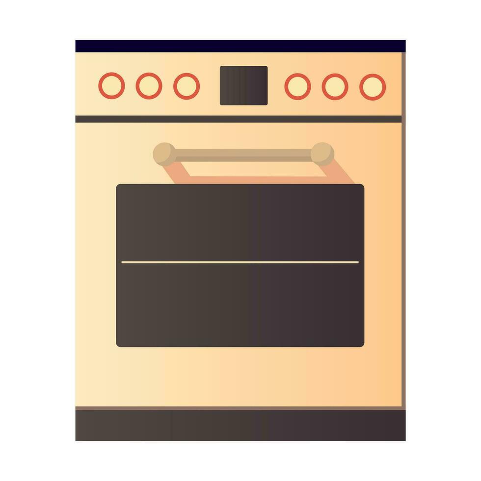 Electric or gas stove in flat style. All Objects Are Repainted. vector