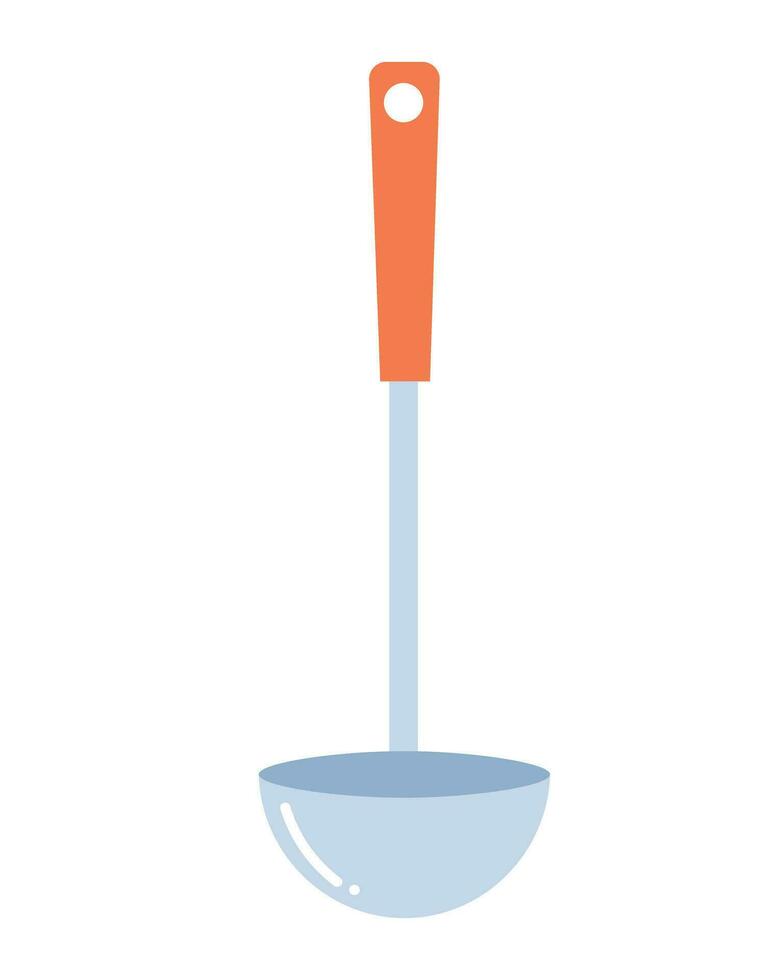 Doodle flat clipart. Simple illustration of kitchen tool, ladle vector