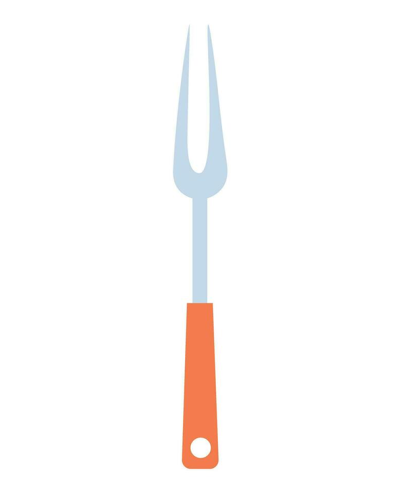 Doodle flat clipart. Simple illustration of kitchen tool, meat fork vector