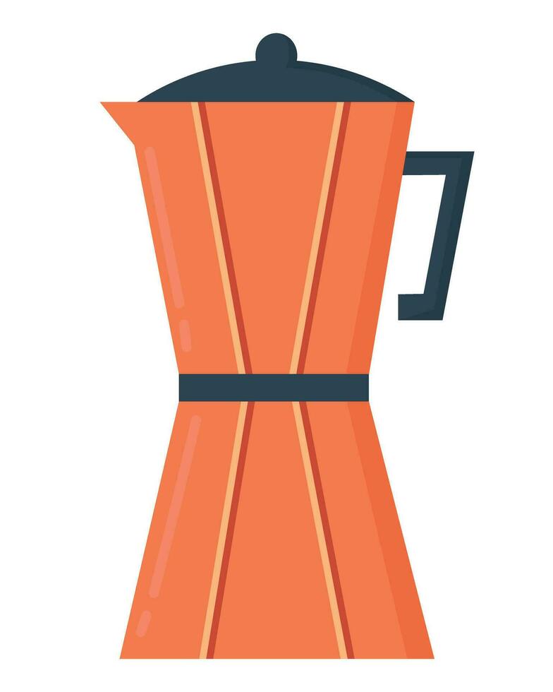 Doodle flat clipart. Simple illustration of a geyser coffee maker vector