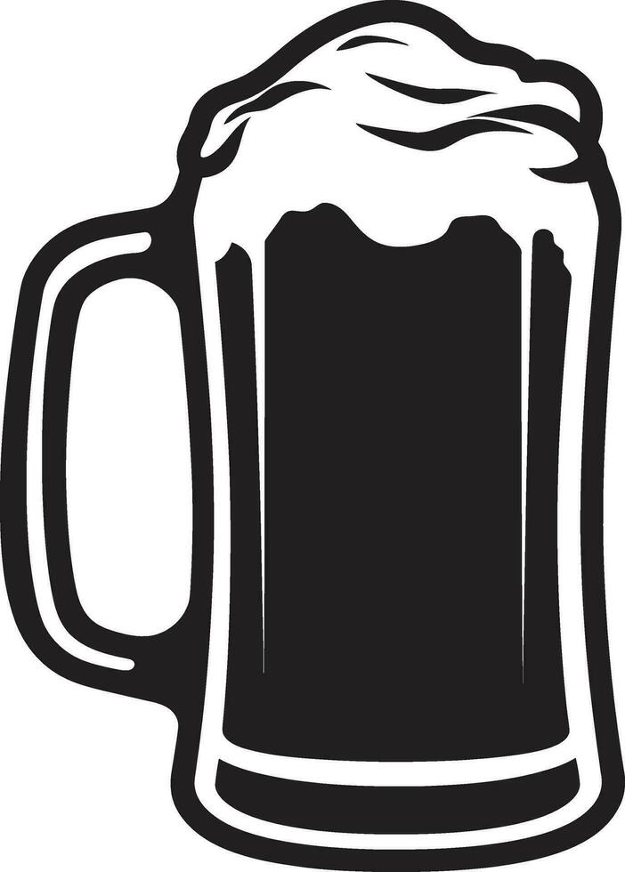 Crafty Lager Vector Mug Logo Design Frothy Pint Black Beer Glass Icon