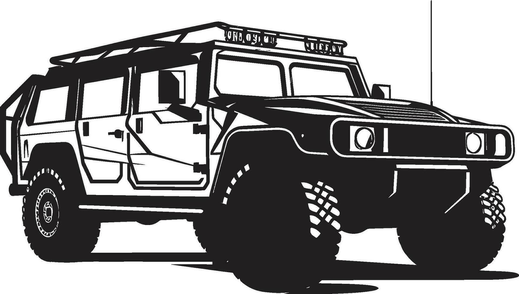 defensivo reconocimiento militar vehículo vector diseño guerrero s paseo Ejército 4x4 emblemático icono