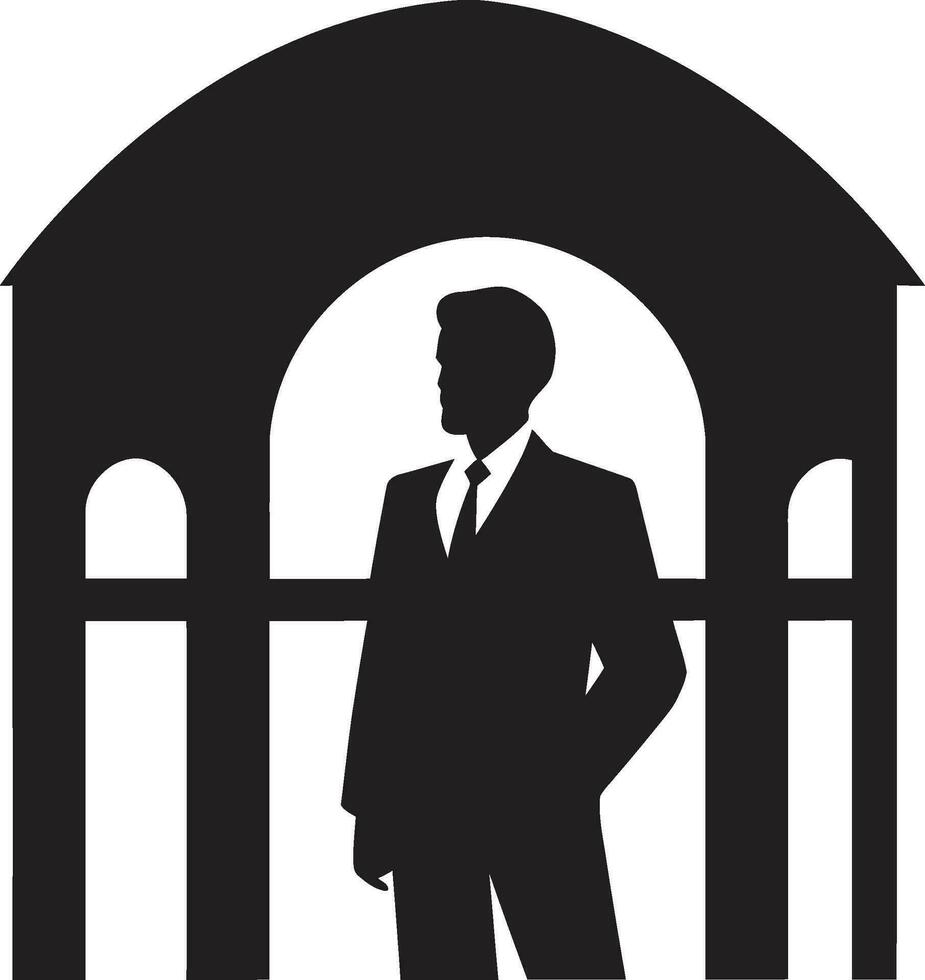 Urban Architect Black Vector Icon Design Innovator Architect Emblem in Black