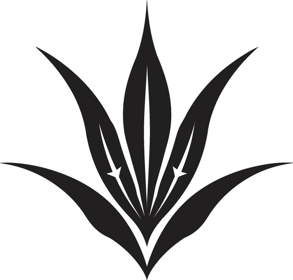 Fresh Vitality Aloe Emblem in Black Vector Soothing Essence Aloe Vera Black Logo Art