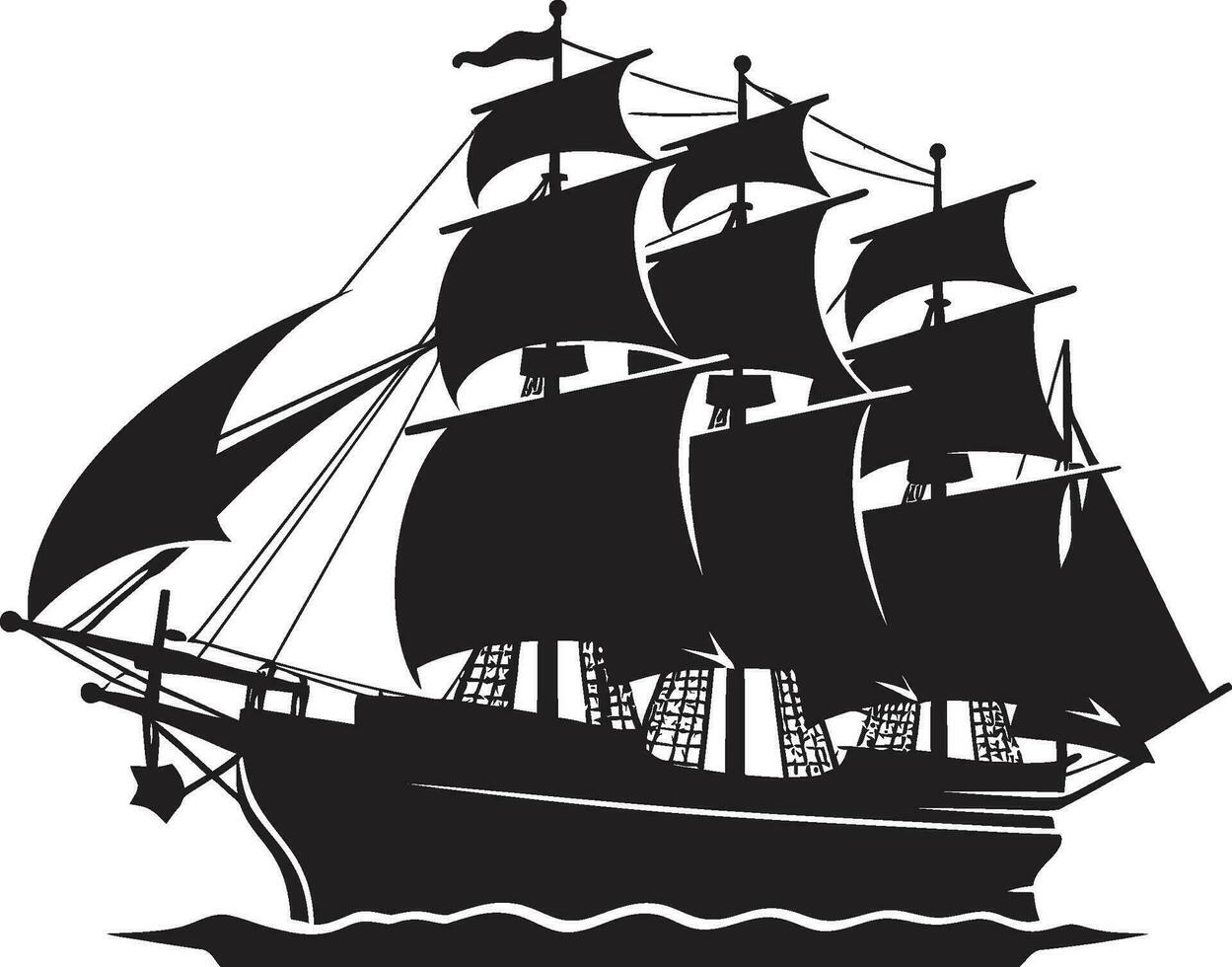 Timeless Vessel Vector Ancient Ship Maritime Legacy Black Ship Icon Design