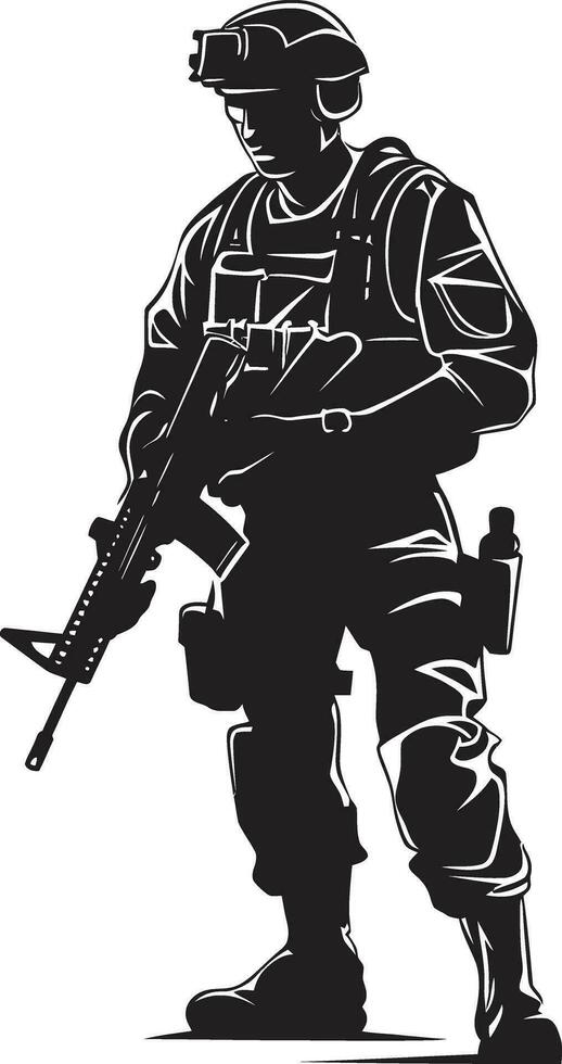 Defensive Guardian Armed Armyman Black Icon Combatant Vigor Vector Armyman Emblem