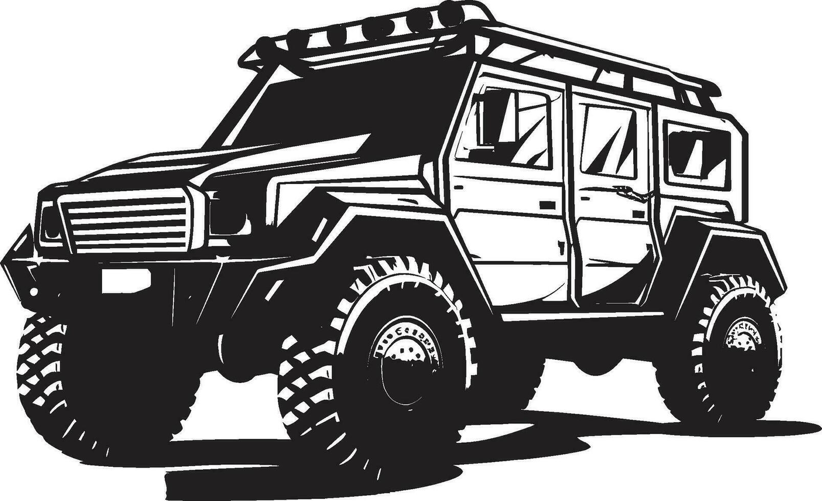 Tactical Transport Black 4x4 Emblem Militant Pathfinder Vector Army Symbol