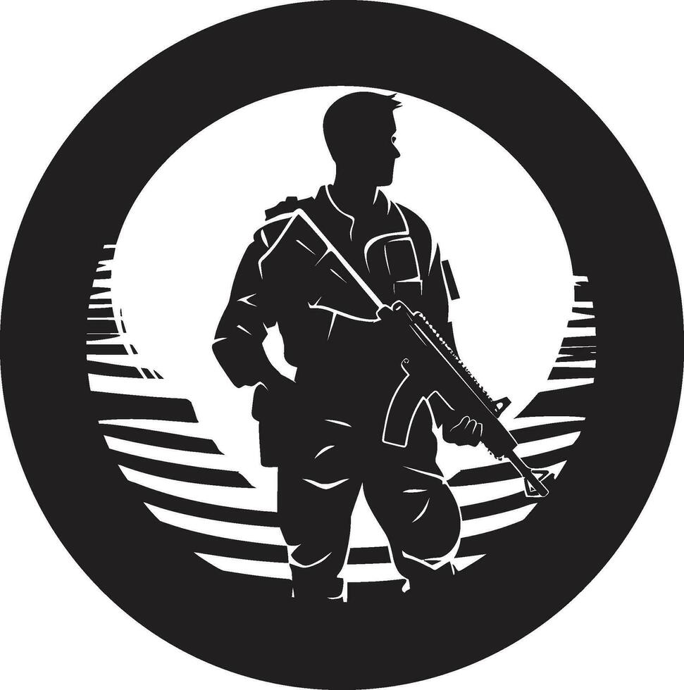 Combat Precision Vector Armed Forces Logo Defender s Resolve Armed Man Black Emblem