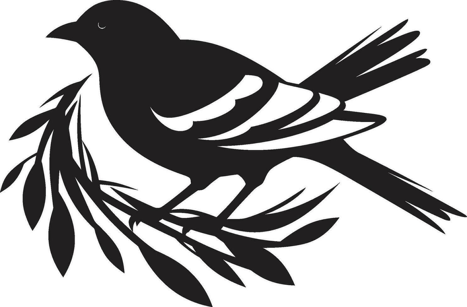 NestCraft Weaver Bird Icon Aerial Artistry Black Nest Emblem vector