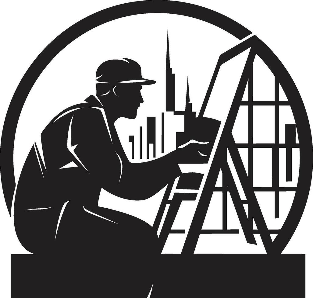 Construction Prodigy Architect Icon Design Blueprint Genius Black Architect Man Icon vector