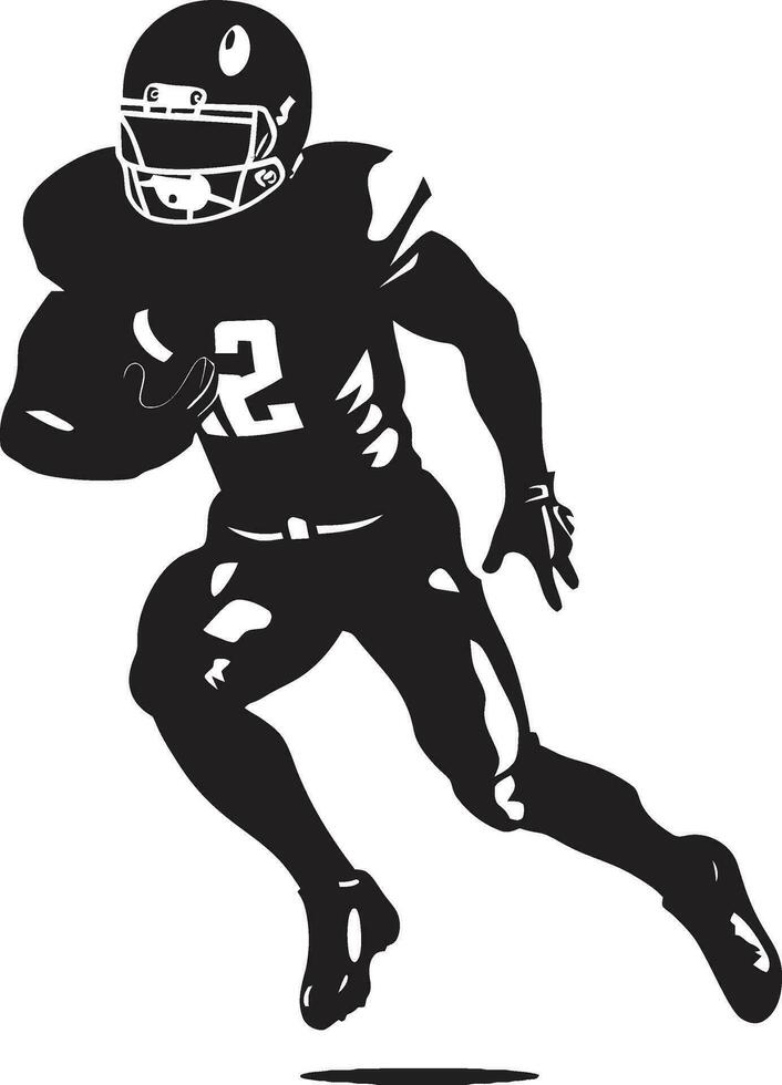 Team Leader American Football Player Vector Dynamic Striker Black Football Player Icon