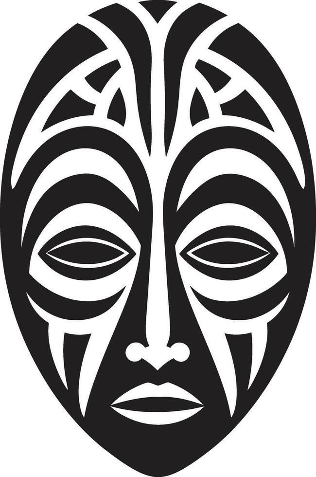 Spiritual Heritage Black Logo of Tribal Mask Symbolic Enigma African Tribal Vector Icon