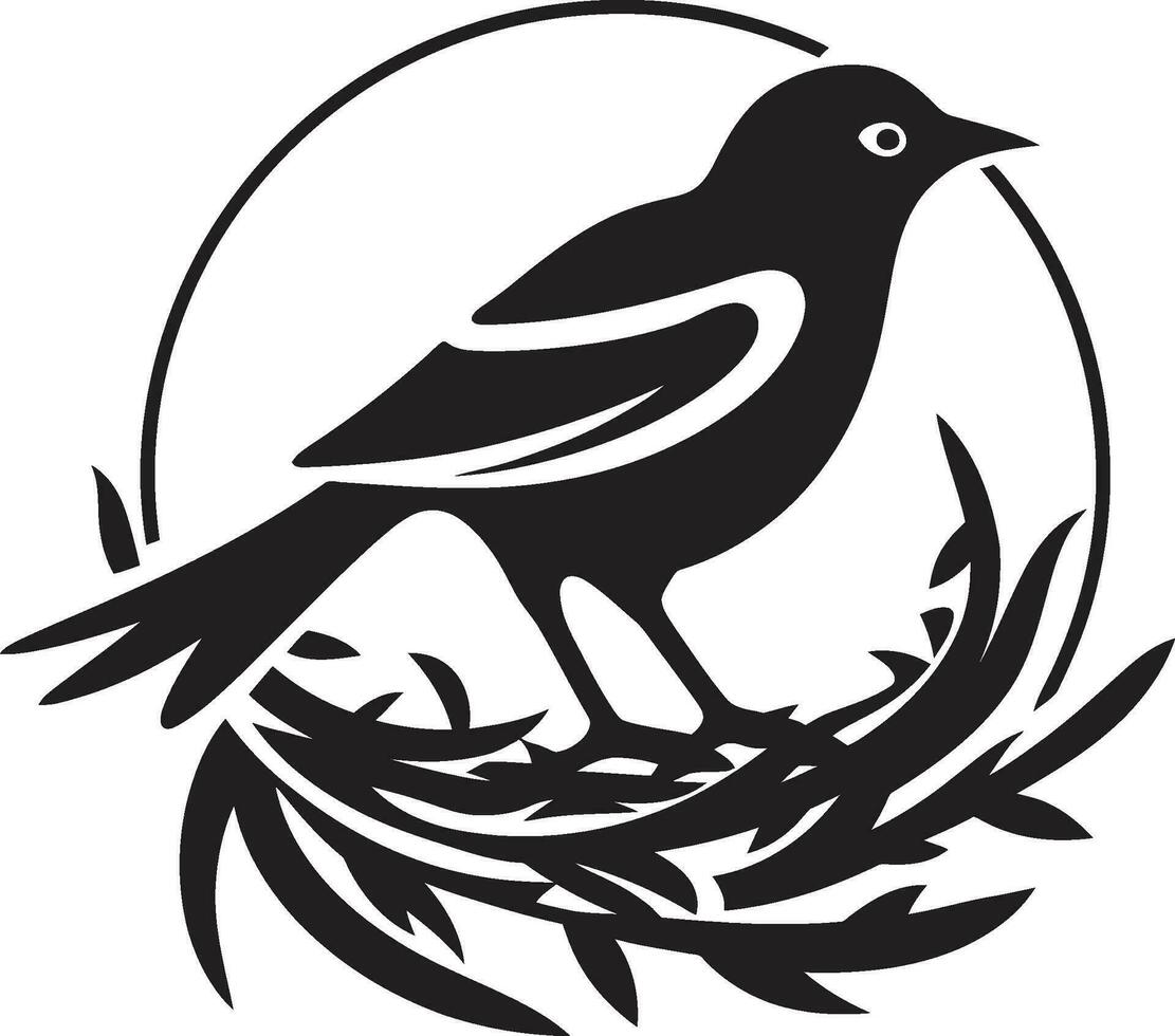 Avian Assembler Vector Nest Design NestCraft Weaver Bird Icon