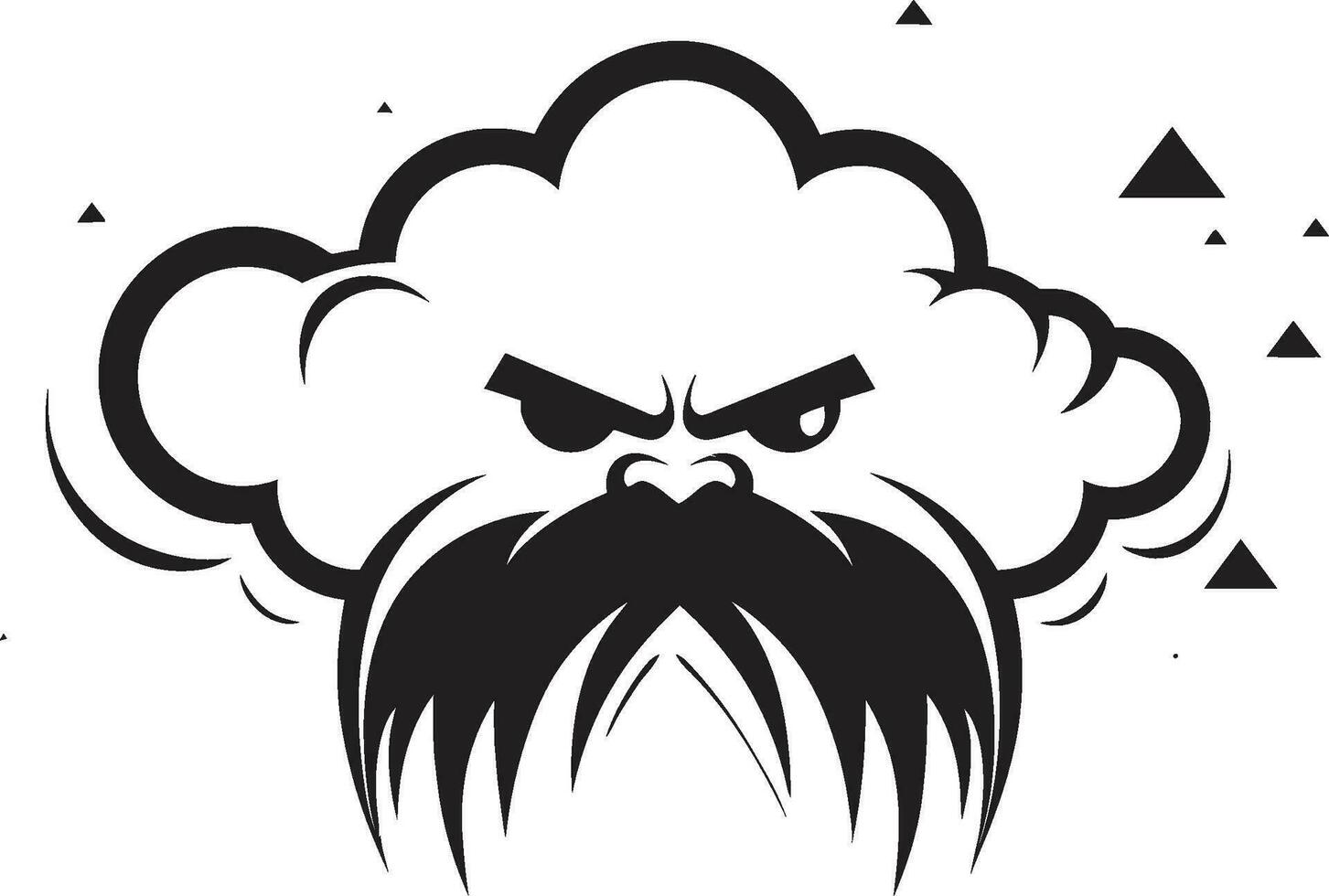 Angry Cyclone Angry Cloud Logo Design Menacing Tempest Cartoon Cloud Vector Design