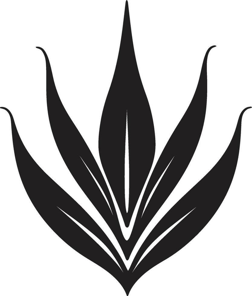 Botanic Tranquility Aloe Plant Black Icon Fresh Aura Vector Aloe Plant Black Logo