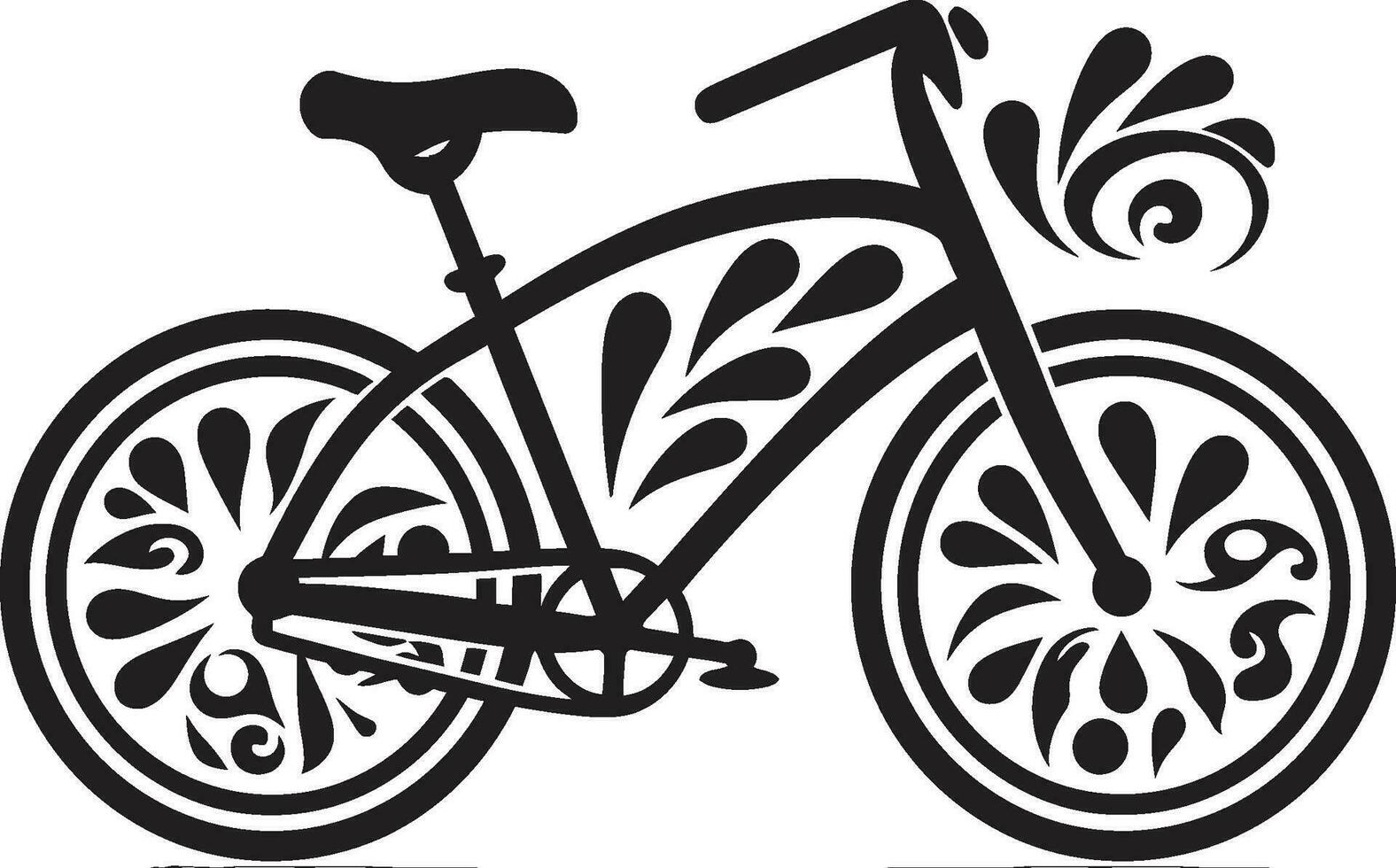 ciclo arte negro vector icono pedal emblema bicicleta logo diseño