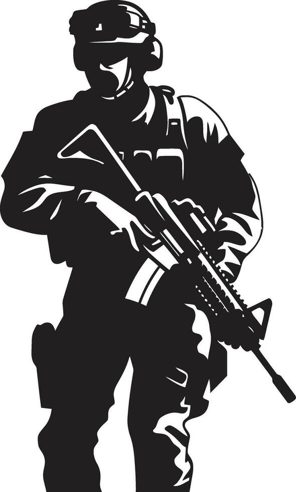 Combat Readiness Vector Armed Forces Emblem Soldier s Resolve Black Armyman Logo Design