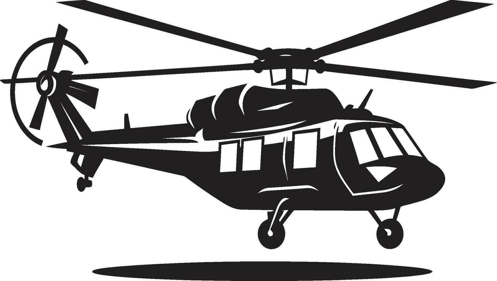 Militant Huey Vector Army Chopper Symbol Battle Ready Whirlybird Black Logo Icon