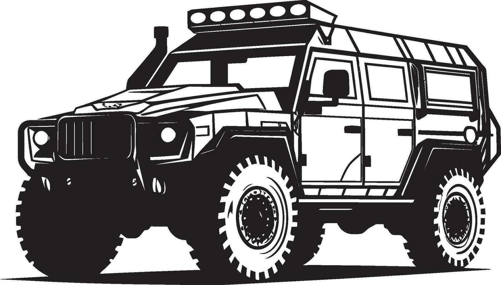 defensivo reconocimiento militar vehículo vector diseño guerrero s paseo Ejército 4x4 emblemático icono