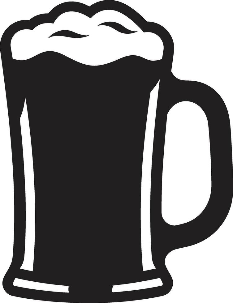 Pilsner Icon Black Beer Mug Design Brewer s Emblem Vector Beer Mug Logo