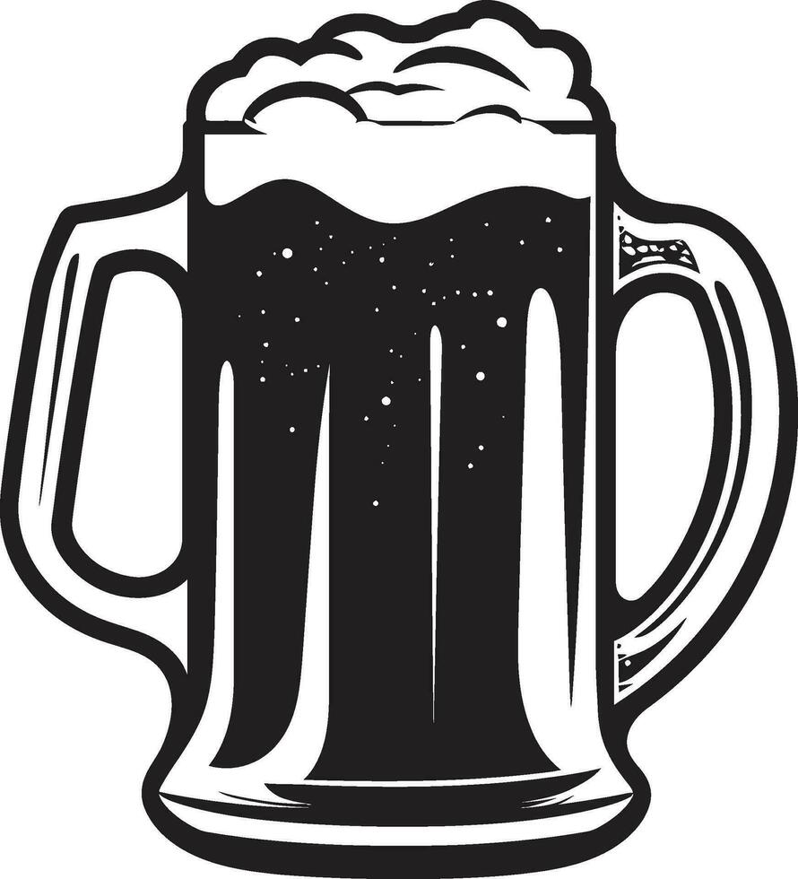 Brewmaster s Pride Black Logo Beer Mug Hoppy Emblem Vector Mug Icon Design