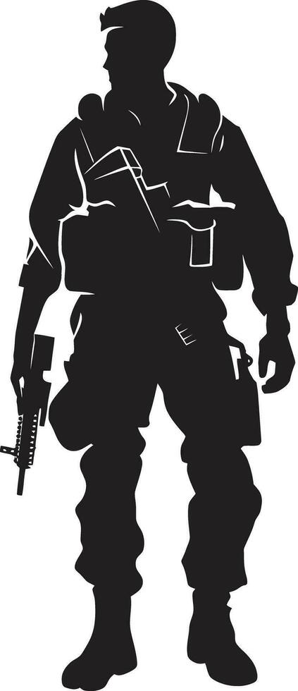 estratégico defensor armado centinela logo guerrero guardián vector hombre del ejército icono