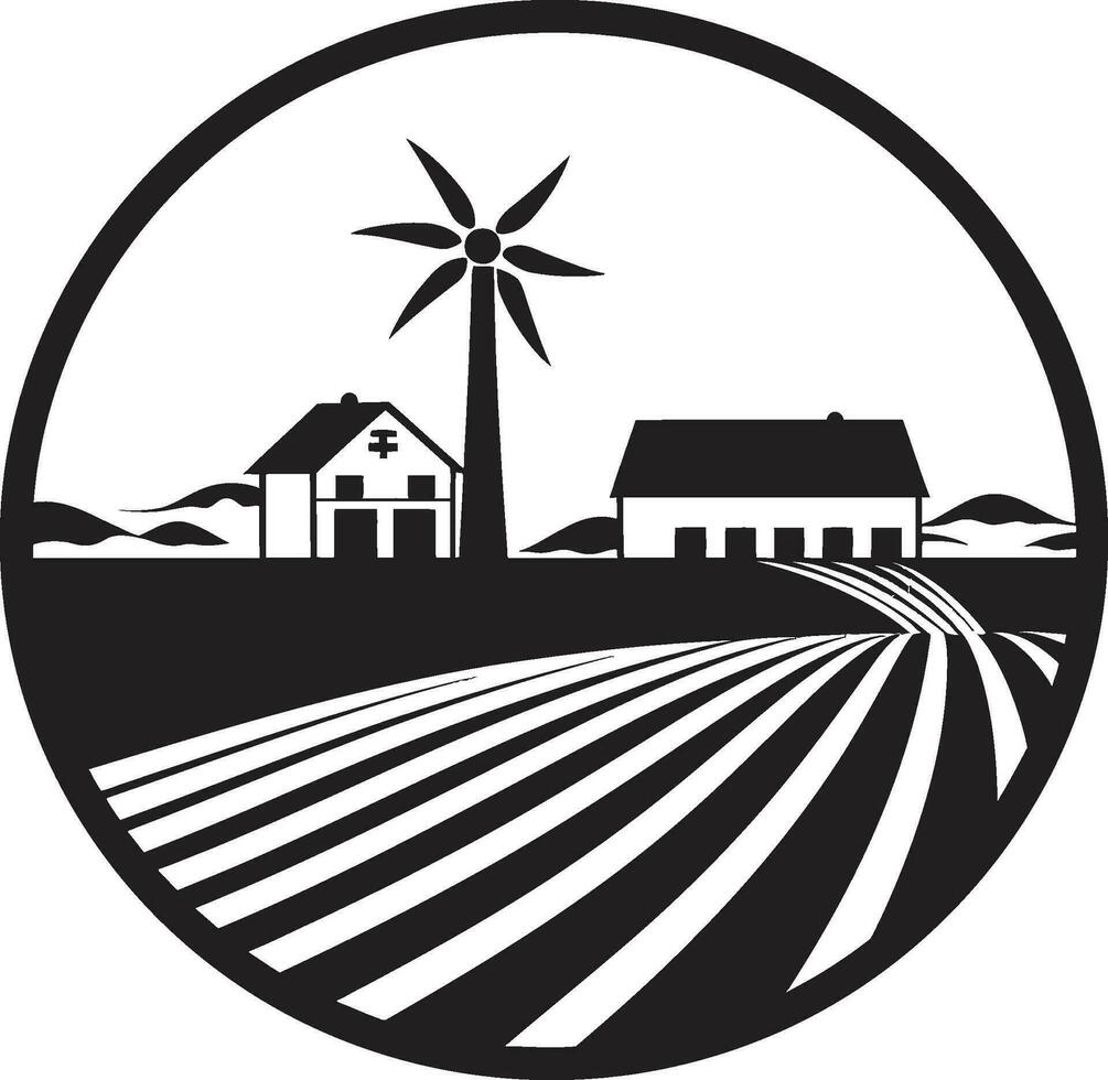 Harvest Homestead Agricultural Vector Icon Rural Radiance Black Emblem Design