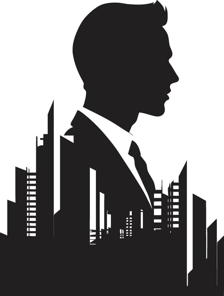 Creative Vision Vector Architect Logo Structure Maven Black Man Icon Design