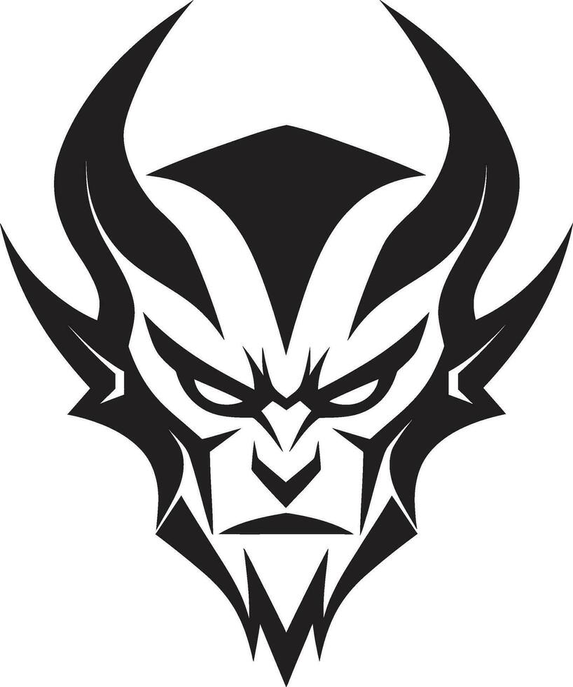 Screams Echoing Black Vector Devil Haunts the Void Beyond Redemption Devil s Cold Stare in Black Icon