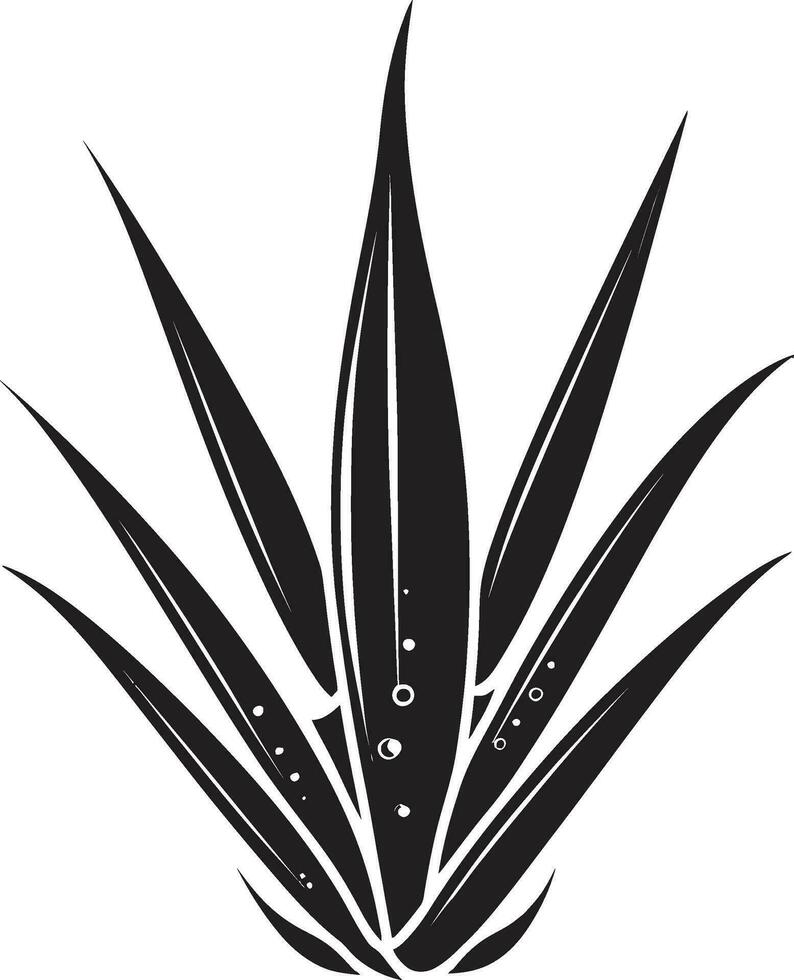 Organic Essence Aloe Vector Emblem Nature s Therapy Aloe Vera Black Logo Icon