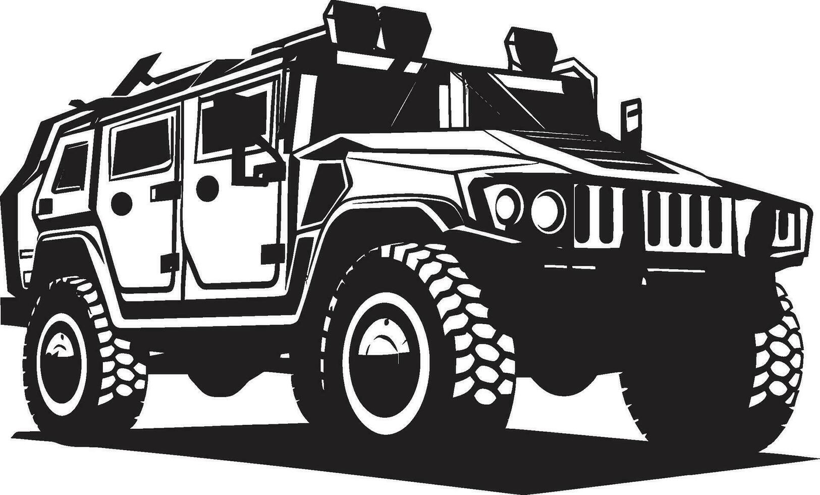 Commander s Vehicle 4x4 Army Vector Symbol Pathfinder Reconnaissance Black SUV Icon