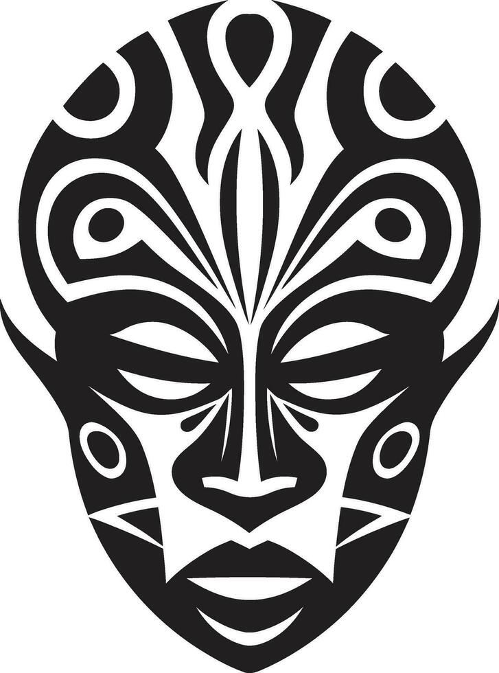 místico crónicas africano tribal icono cultural hilos icónico africano máscara logo vector