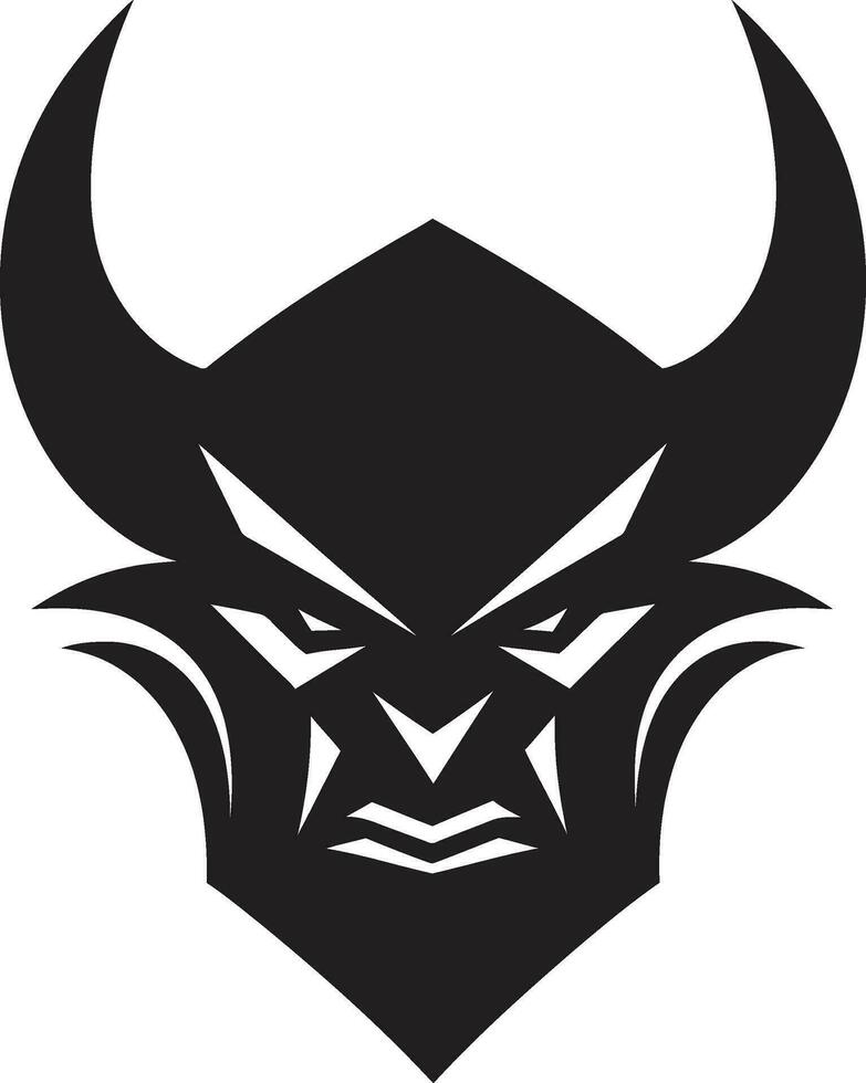 Dark Temptation Vector Devil s Aggressive Emblem Fiery Malevolence Aggressive Devil s Face in Iconic Vector
