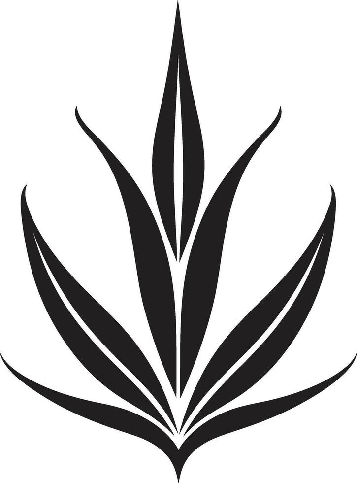 orgánico resplandor negro áloe planta icono naturaleza s bienestar áloe vera vector logo