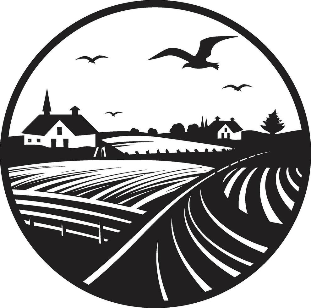 casa de Campo resplandor negro vector logo para granja vida agrario retirada agrícola casa de Campo emblema