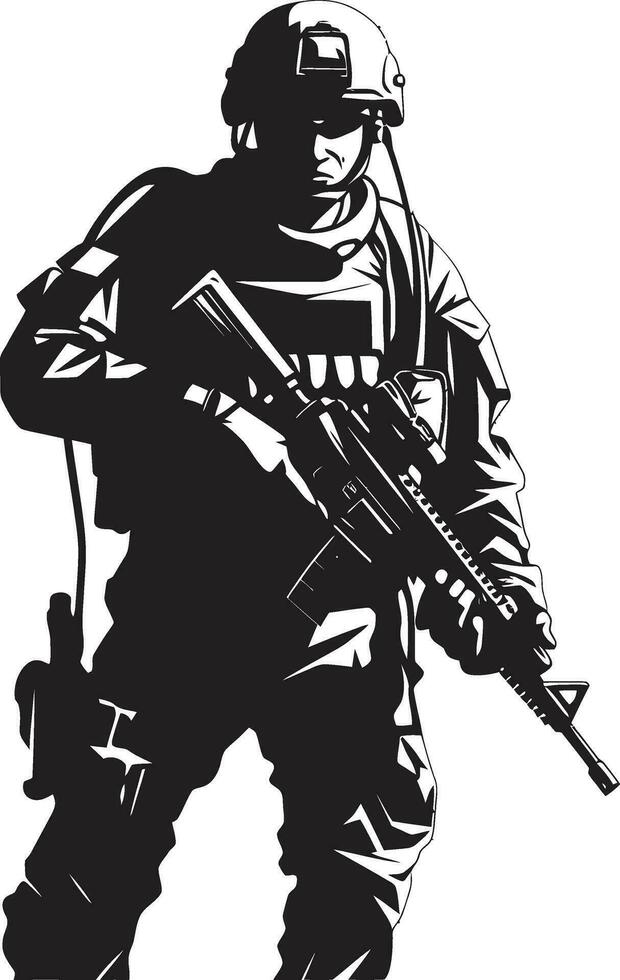 Combat Readiness Vector Armed Forces Emblem Soldier s Resolve Black Armyman Logo Design