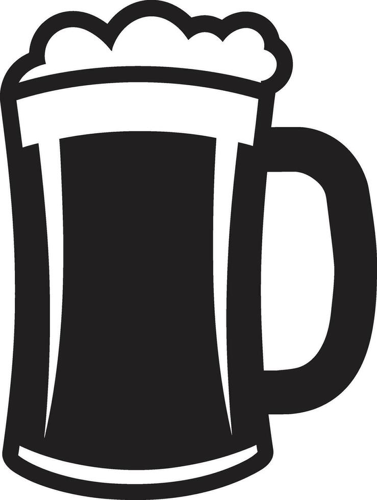 Hoppy Emblem Vector Mug Icon Design Craft Ale Symbol Black Beer Stein