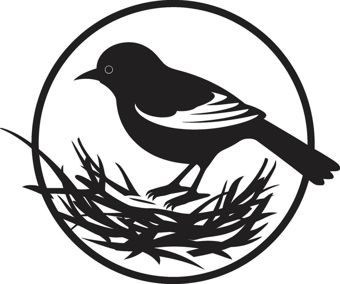 Avian Assembler Vector Nest Design NestCraft Weaver Bird Icon