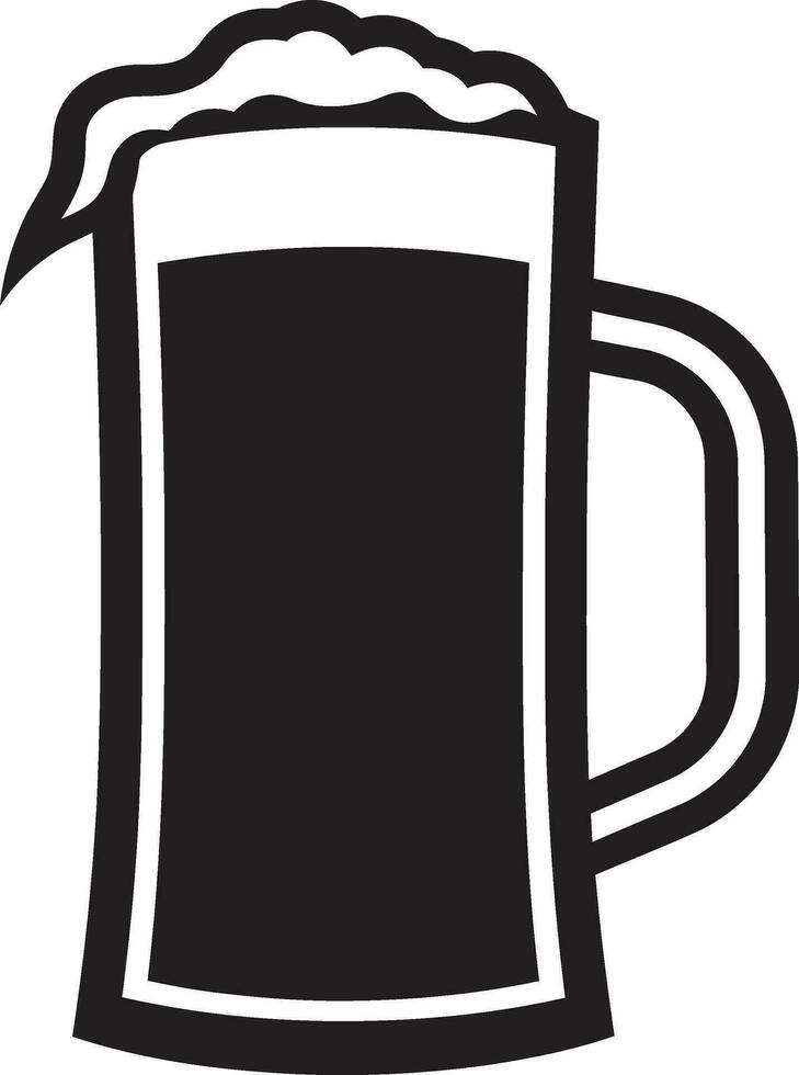 Hoppy Brew Black Mug Icon Design Ale Symbol Vector Beer Stein Icon