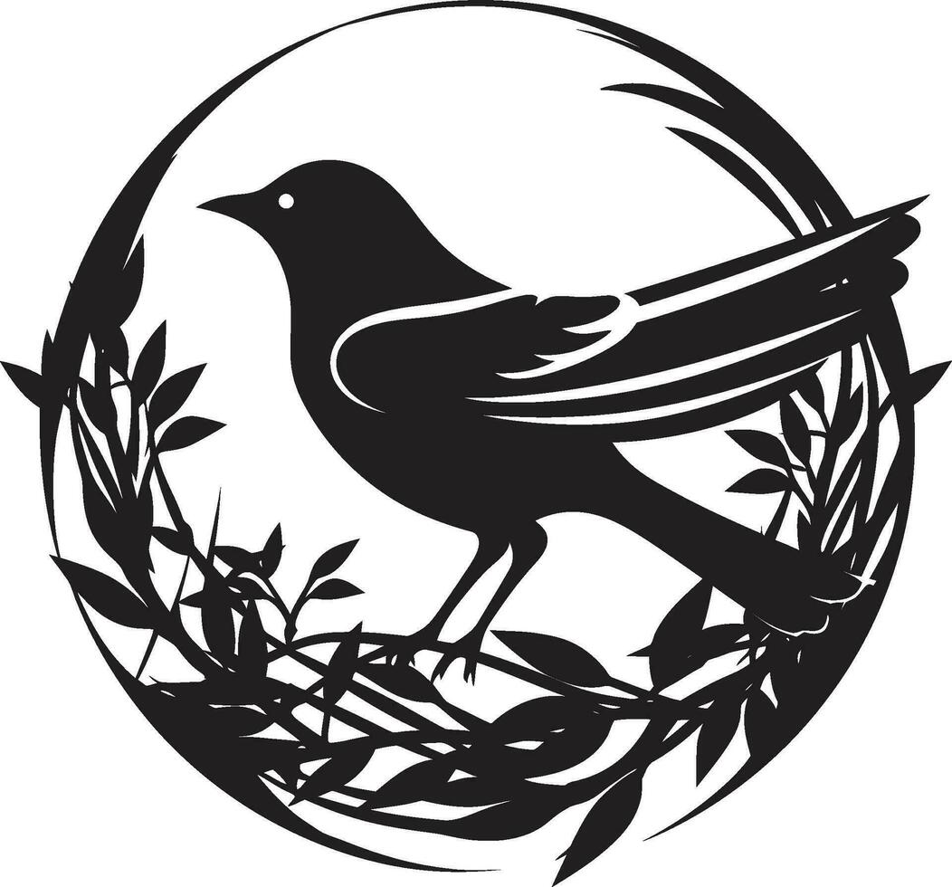 Aerial Artistry Black Nest Emblem Bird s Haven Vector Nest Logo