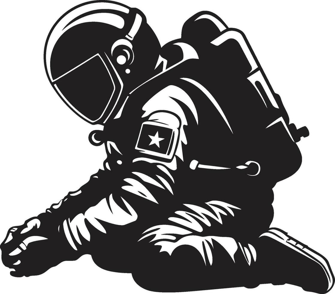 Stellar Navigator Vector Spacesuit Icon Celestial Explorer Astronaut Emblematic Design