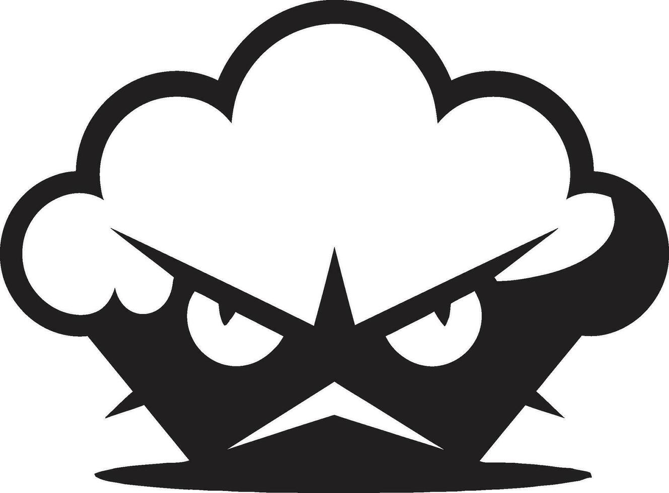 Riled Storm Vector Angry Cloud Design Agitated Vapor Black Angry Cloud Emblem