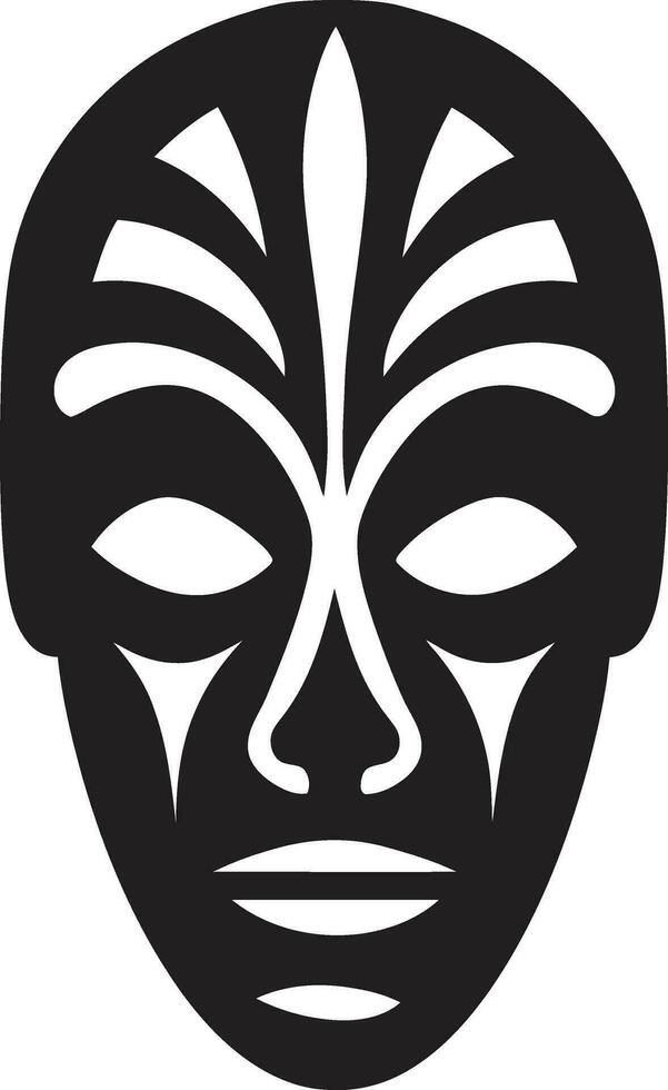 Cultural Identity Iconic Tribal Mask Logo Ancestral Chronicles Vector African Mask