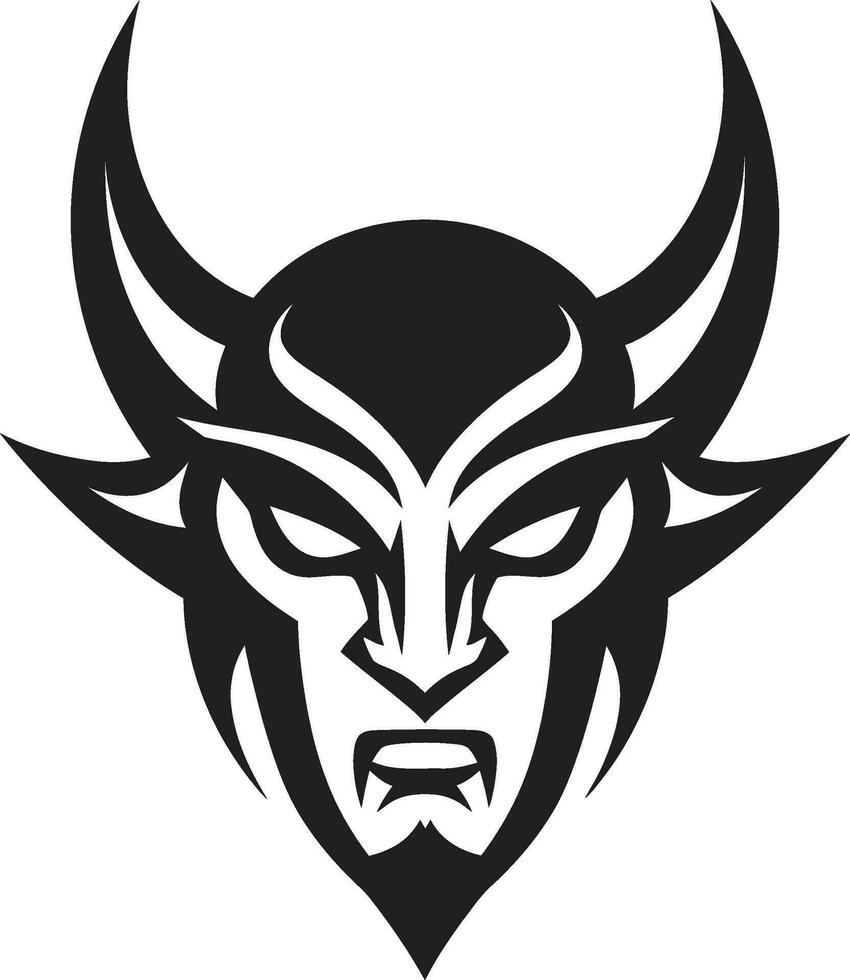 Stygian Snarl A Devil s Fury Unleashed in Black Vector Demonic Descent A Devil s Fall from Grace in Black Vector