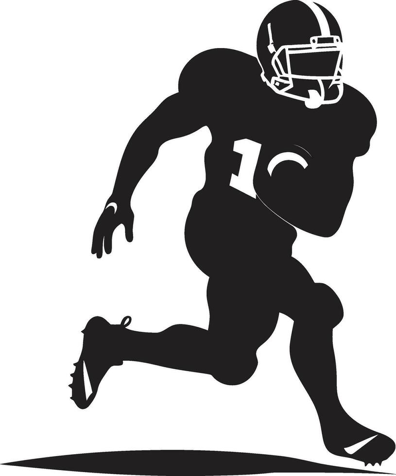 Field Commander American Football Logo Icon Athletic Dominance Black Football Player vector