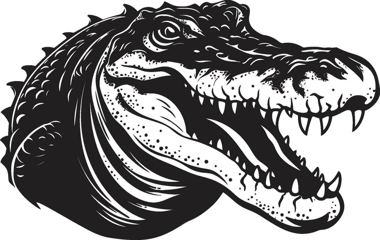 Lurking Predator Vector Black Alligator Icon Sleek Predator Alligator Black Logo Design
