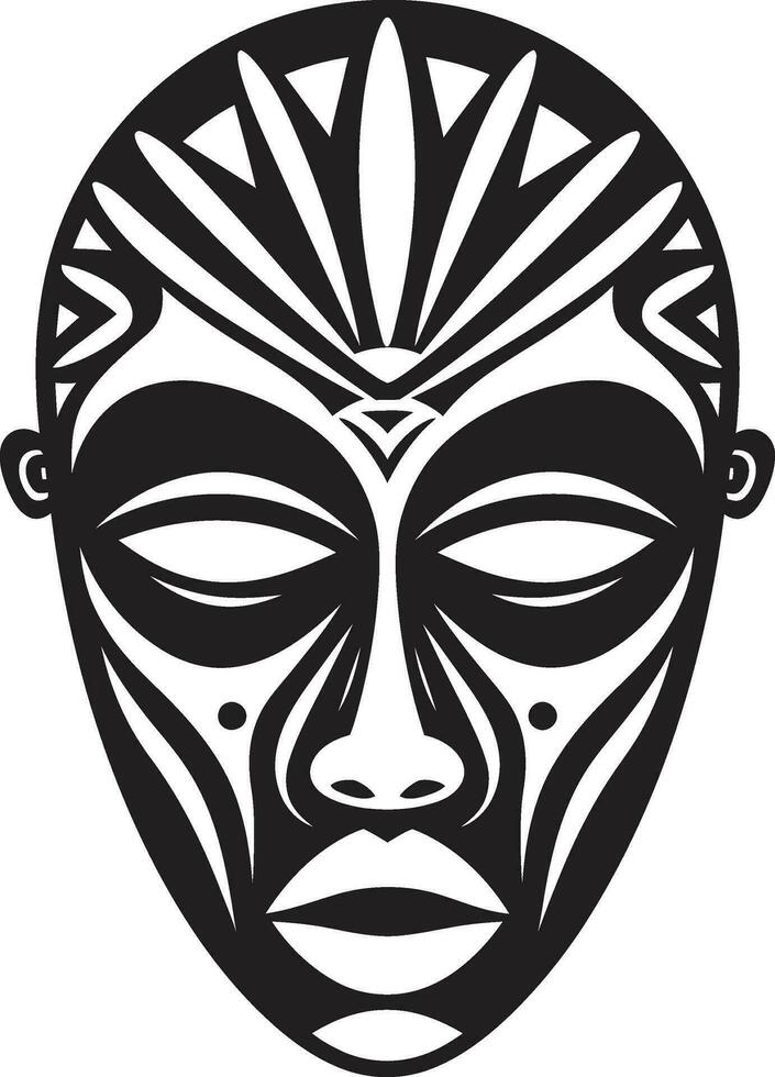 Sacred Tradition Vector Logo of African Tribe Mask Ethnic Enigma African Tribal Mask Vector Emblem